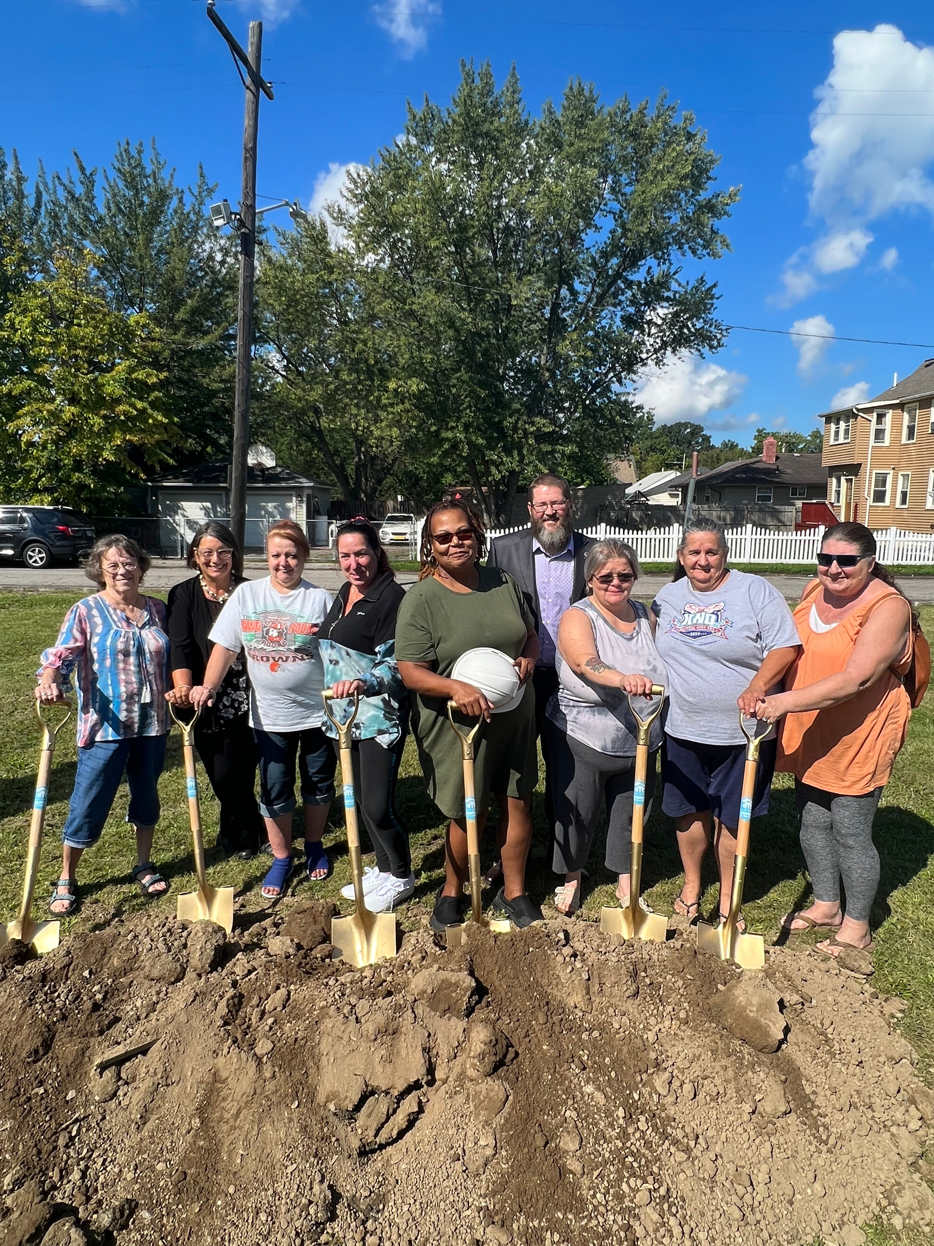 Councilman Kazy with community members at Habitat for Humanity groundbreaking 